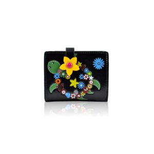 Flower Turtle Purse Black