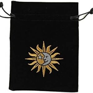 Sun/Moon Embroidered Luxury Tarot Bag Velvet 180 x 130mm