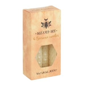 PACK OF 6 CREAM BEESWAX SPELL CANDLES