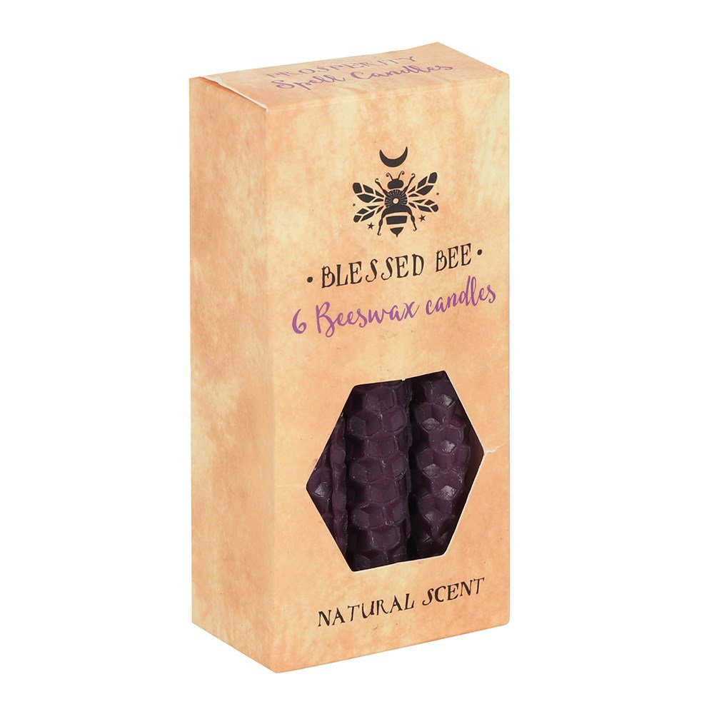 PACK OF 6 PURPLE BEESWAX SPELL CANDLES
