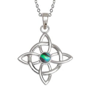 Tide Jewellery inlaid Paua shell Celtic Good Luck symbol pendant